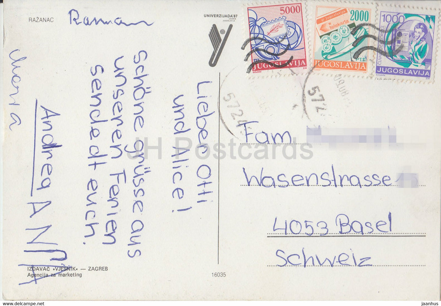 Razanac - Boot - Kapelle - Multiview - 16035 - Jugoslawien - Kroatien - gebraucht