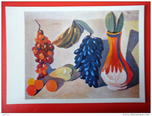 painting by Martiros Saryan . Still Life . Grape , 1911 - armenian art - unused - JH Postcards