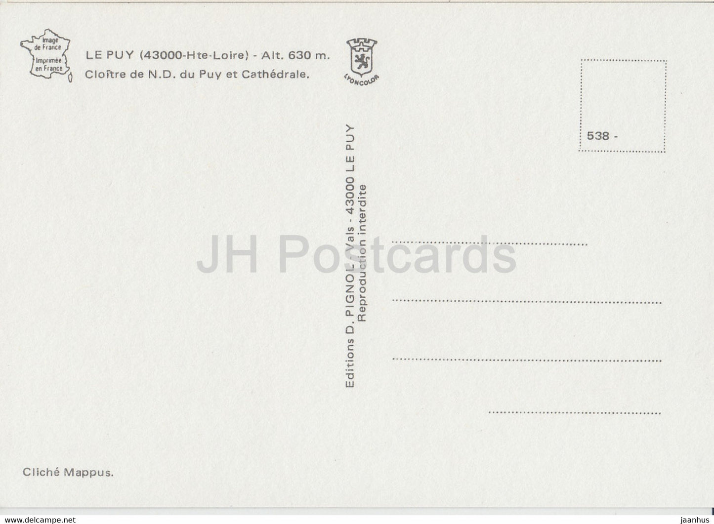 Le Puy - Cloitre de ND du Puy et cathedrale - cathedral - France - unused