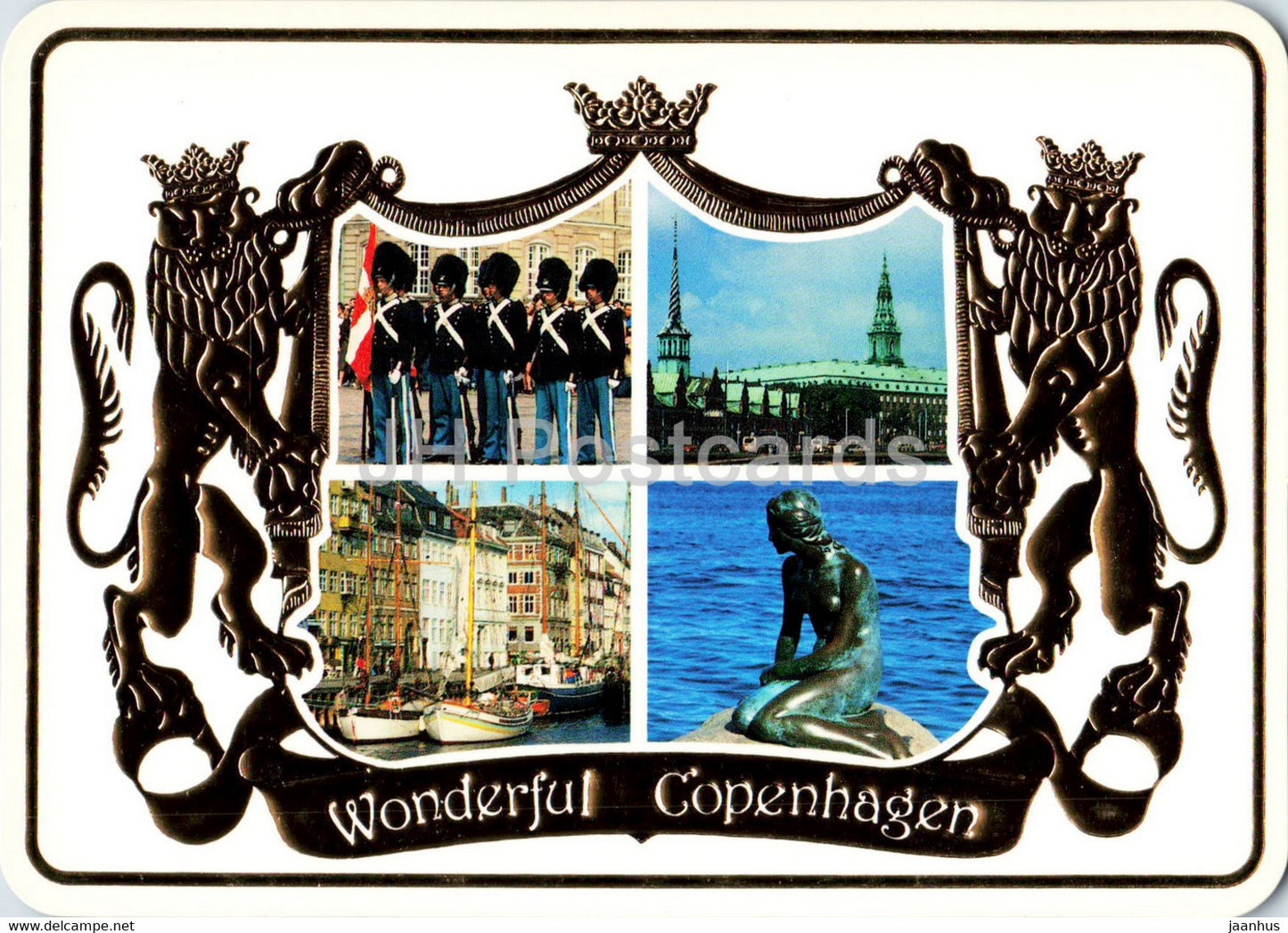 Wonderful Copenhagen - Stock Exchange - The Little Mermaid - Queen's Guard - Nyhavn - Denmark - unused - JH Postcards