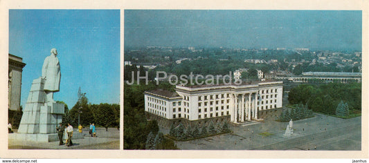 Odessa - monument to Lenin - October Revolution Square - 1985 - Ukraine USSR - unused - JH Postcards
