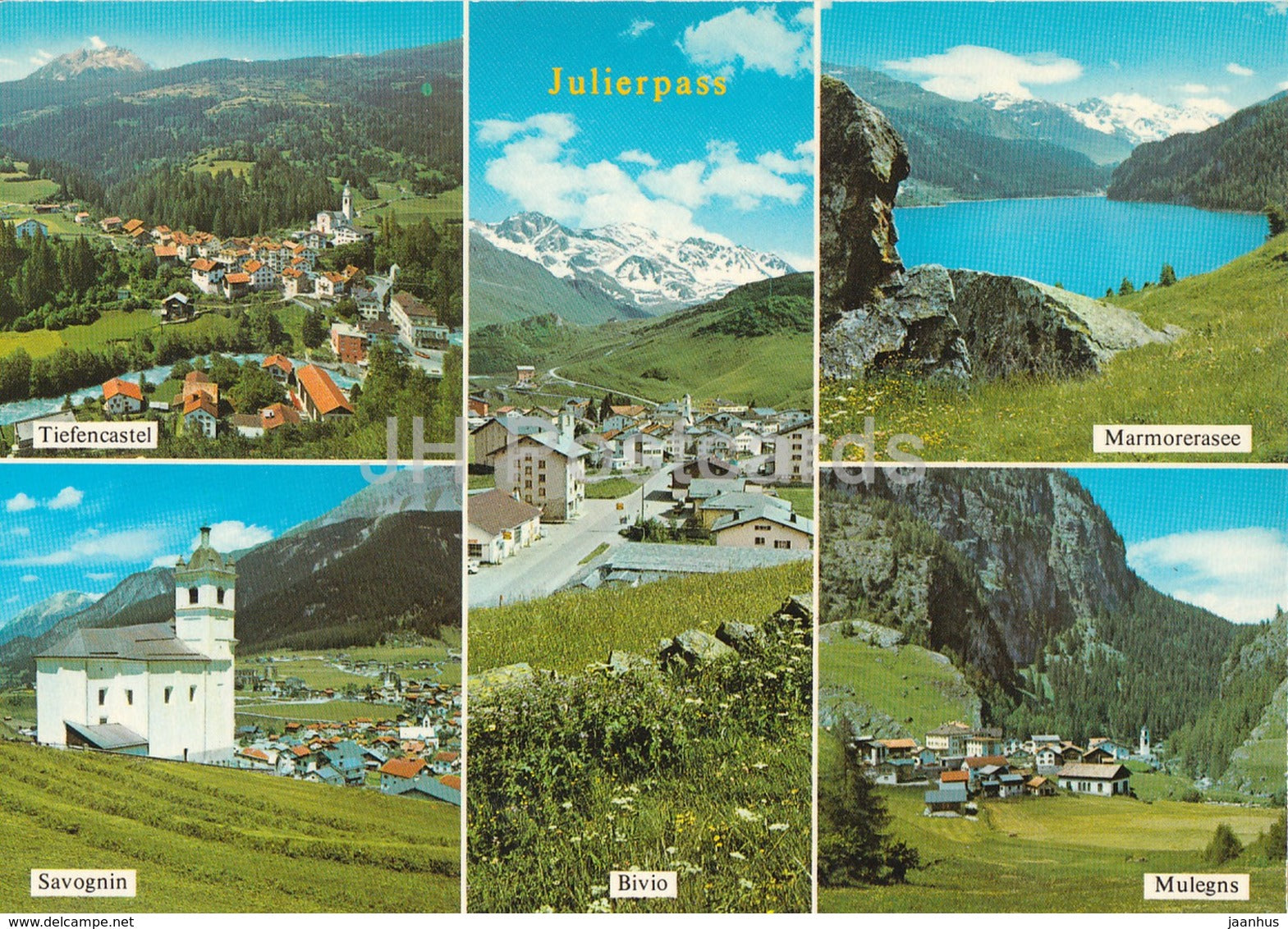 Julierpass - Julier Route - Oberhalbstein - Tiefencastel - Savognin - Bivio - Mulegns - 7439 - Switzerland - unused - JH Postcards