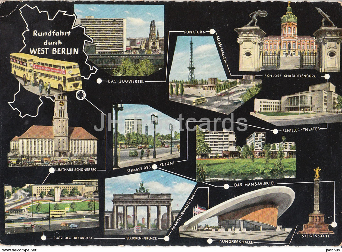 Rundfahrt durch West Berlin - 1961 - Germany - used - JH Postcards