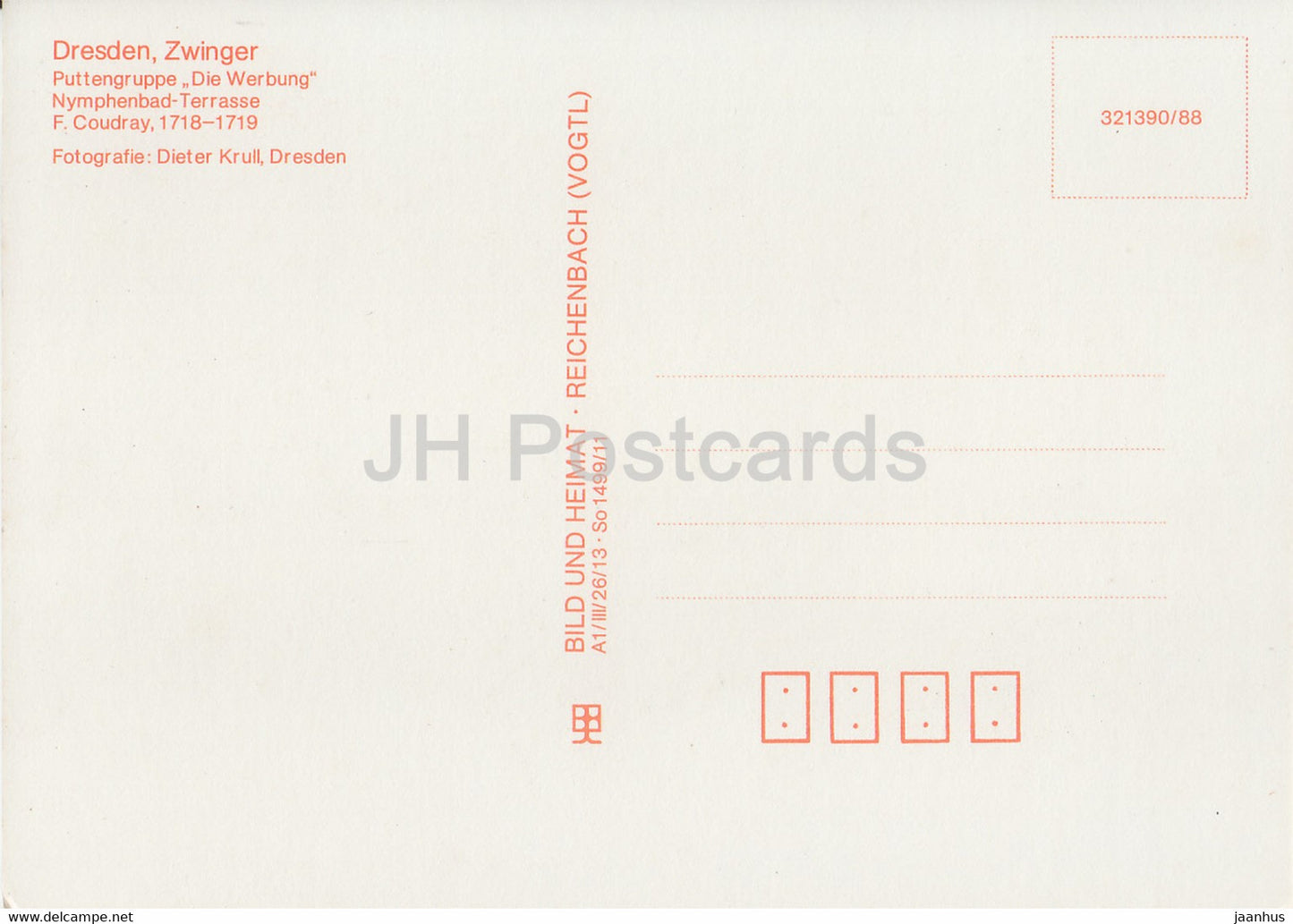 Dresden Zwinger - Puttengruppe Die Werbung - Barokplastik in Dresden - sculpture - art - DDR Germany - unused