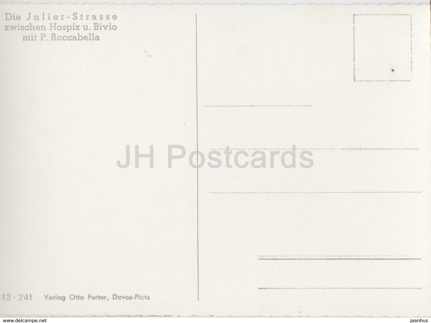 Die Julier Strasse zwischen Hospiz u Bivio mit P. Roccabella - old car - Switzerland - unused