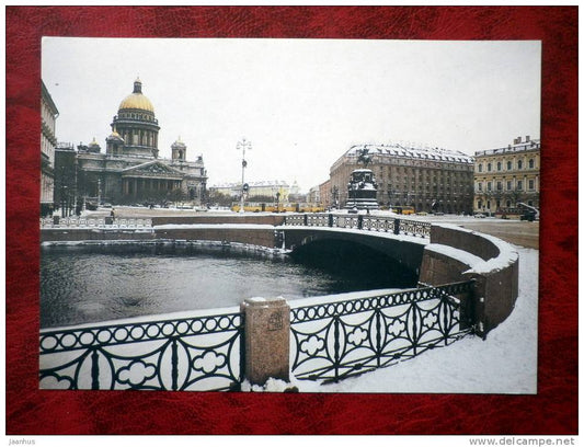 Leningrad - St- Petersburg - St. Isaac Cathedral, Square in Winter - 1988 - Russia - USSR - unused - JH Postcards