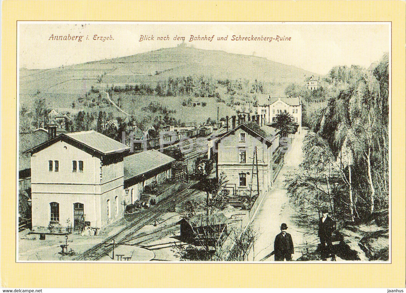 Annaberg 1909 - railway station - REPRODUCTION - Germany - unused - JH Postcards