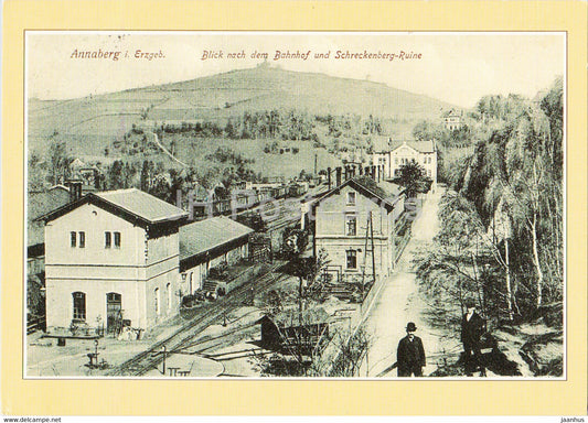 Annaberg 1909 - railway station - REPRODUCTION - Germany - unused - JH Postcards