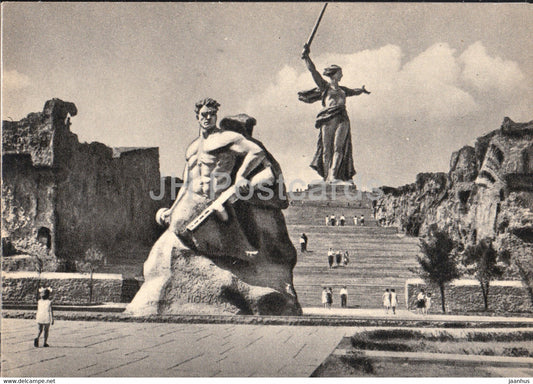 Mamayev Kurgan - Volgograd - Sculpture ensemble - 1968 - Russia USSR - unused - JH Postcards