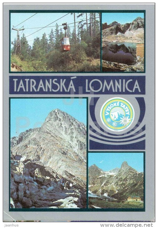 Tatranska Lomnica - cable car - Spisske Pleso - Brncalova cottage - Czechoslovakia - Slovakia - used 1989 - JH Postcards