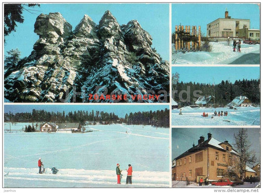 Zdarske Vrchy - Rock formations - Frysava - hotel Zakova hora - Kadov - Rokytno - Czechoslovakia - Czech - used 1980 - JH Postcards