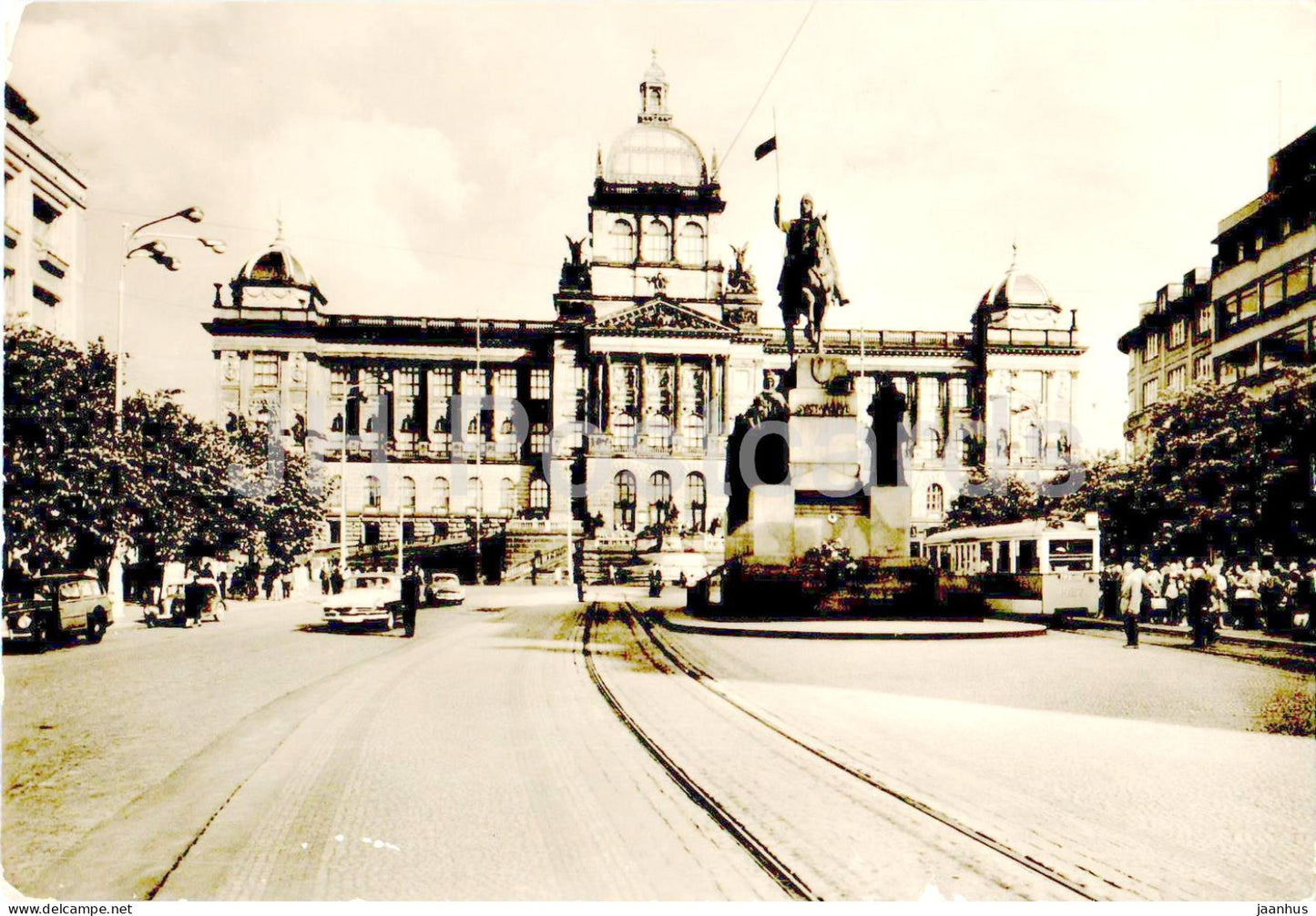 Praha - Prague - Narodni Museum - Nacional Museum on Wenceslas Square tram 1967 - Czech Republic - Czechoslovakia - used - JH Postcards