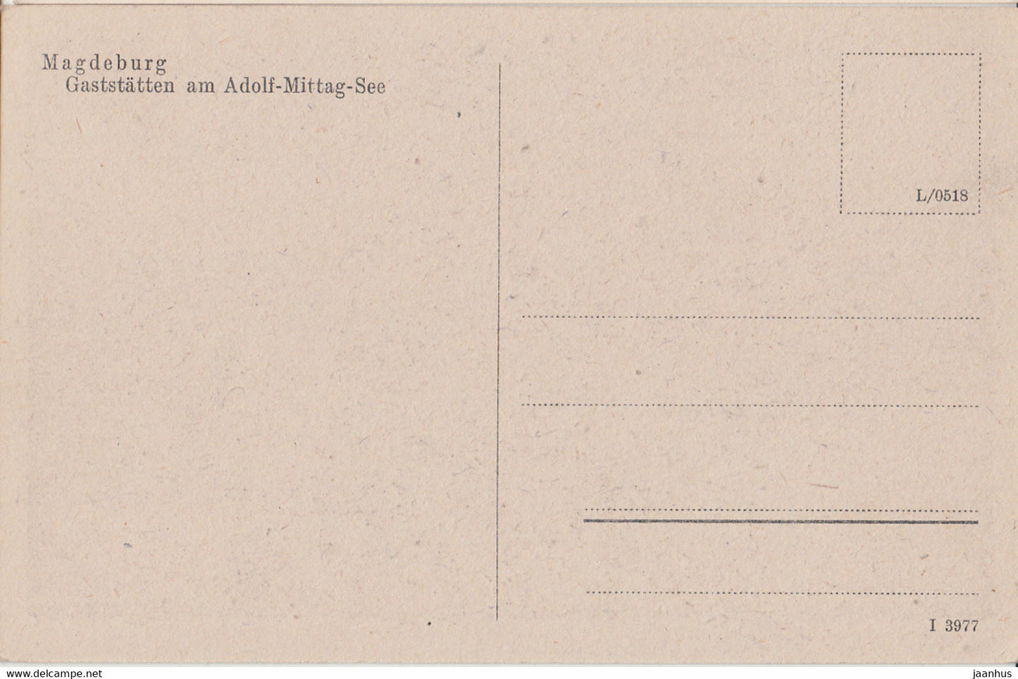 Magdeburg - Gaststatten am Adolf Mittag See - old postcard - Germany - unused