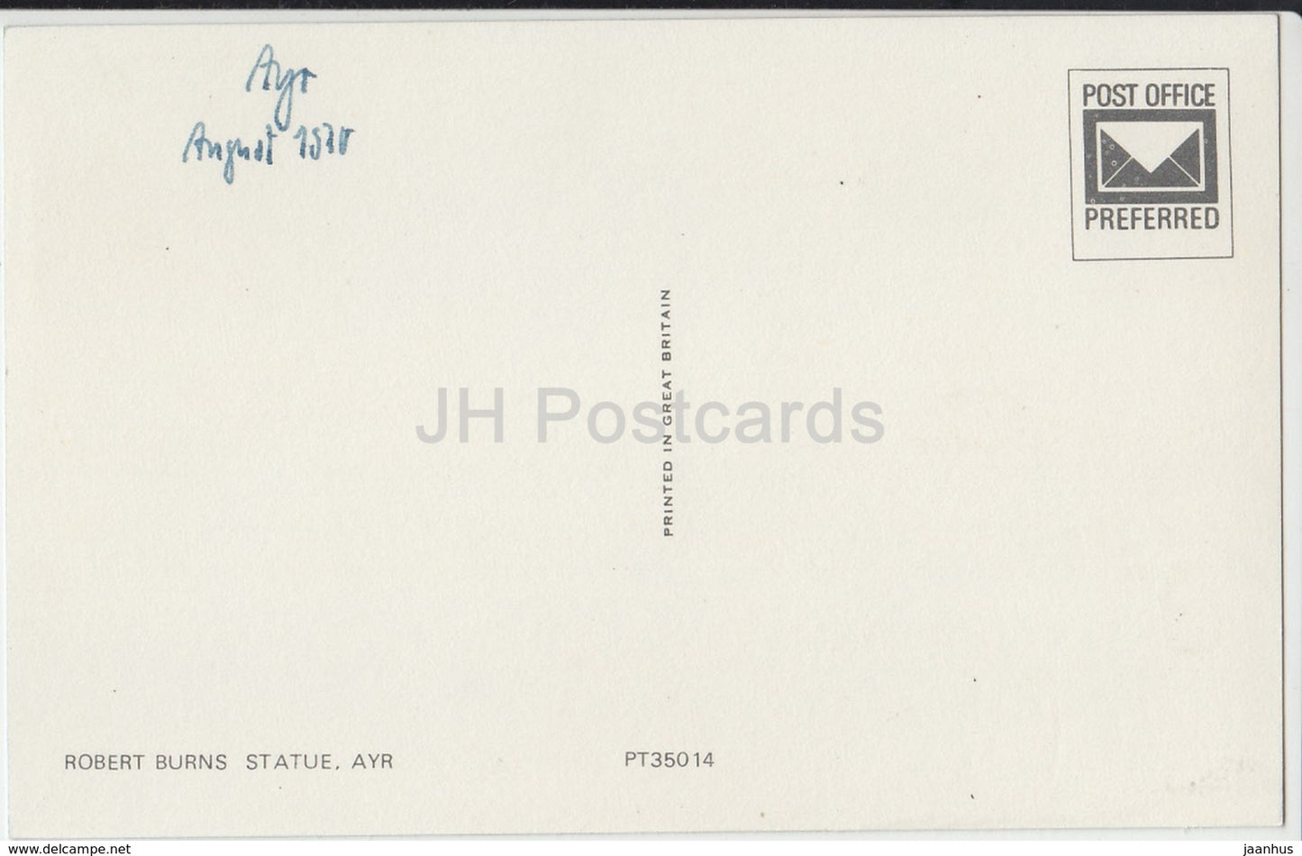 Ayr - Robert Burns Statue - PT35014 - 1970 - United Kingdom - Scotland - used