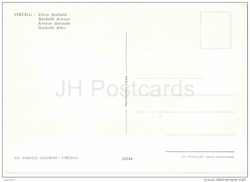 Corso Garibaldi - Vercelli - Piemonte - bicycle - Italia - Italy - unused - JH Postcards