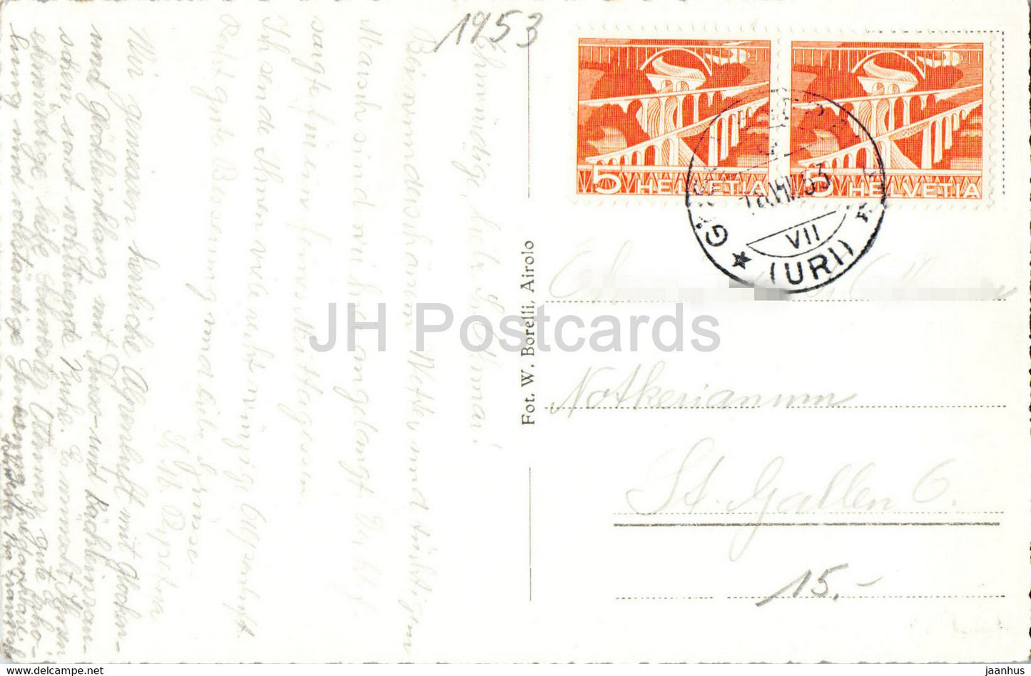 Goscheneralp - Dammastockkette - 1933 - carte postale ancienne - 1953 - Suisse - utilisé