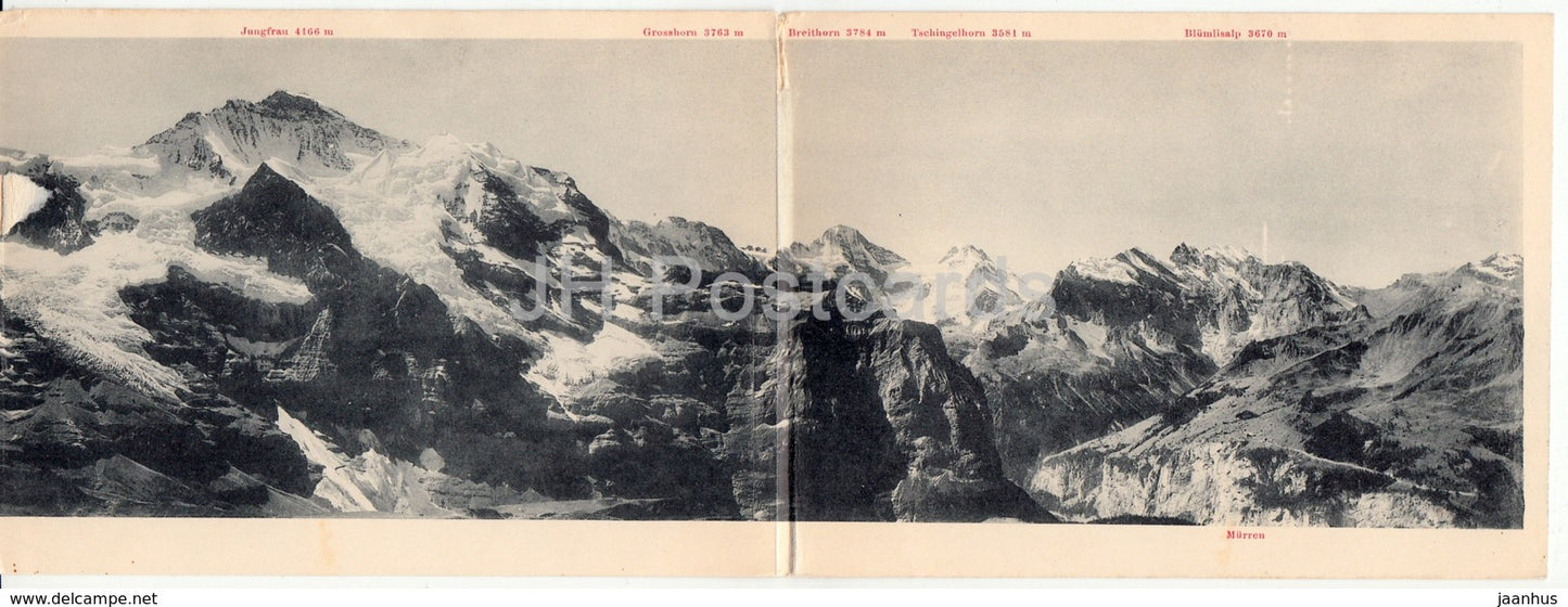 Diese Karte ist zu frankieren Jungfrau - Grosshorn - Breithorn - Tschingelhorn - Blumlisalp - Switzerland - unused - JH Postcards