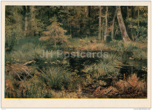 painting by I. Shishkin - Spring in the Forest , 1892 - Russian art - 1984 - Russia USSR - unused - JH Postcards