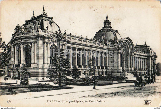 Paris - Champs Elysees - Le Petit Palais - 139 - old postcard - France - used - JH Postcards