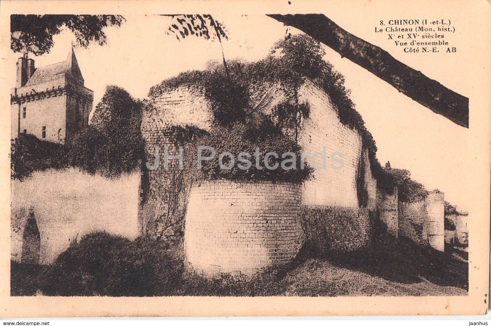 Chinon - Le Chateau - Vue d'Ensemble -  8 - castle - old postcard - France - unused