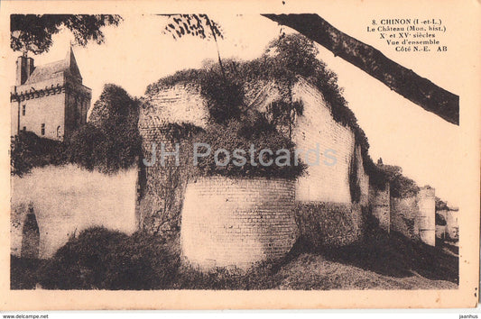 Chinon - Le Chateau - Vue d'Ensemble -  8 - castle - old postcard - France - unused