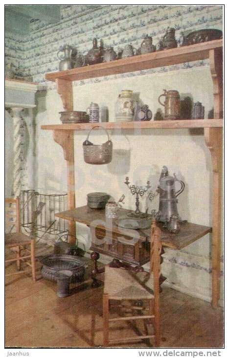 Dutch House - kitchen interior - Kuskovo - 1973 - Russia USSR - unused - JH Postcards
