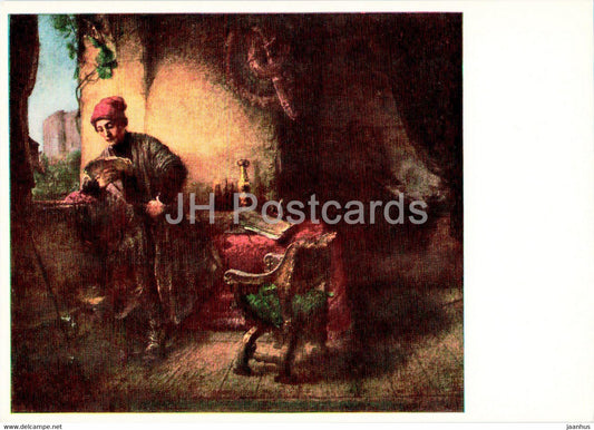 painting by Rembrandt - Der Student - Dutch art - Germany - unused - JH Postcards