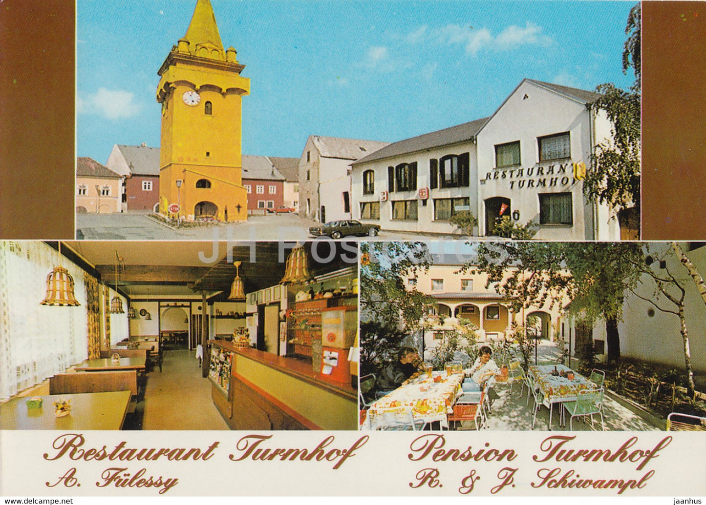 Grusse aus Breitenbrunn - Hauptstrasse - Alter Hof - Wehrturm - Seerestaurant - restaurant Turmhof - Austria - unused