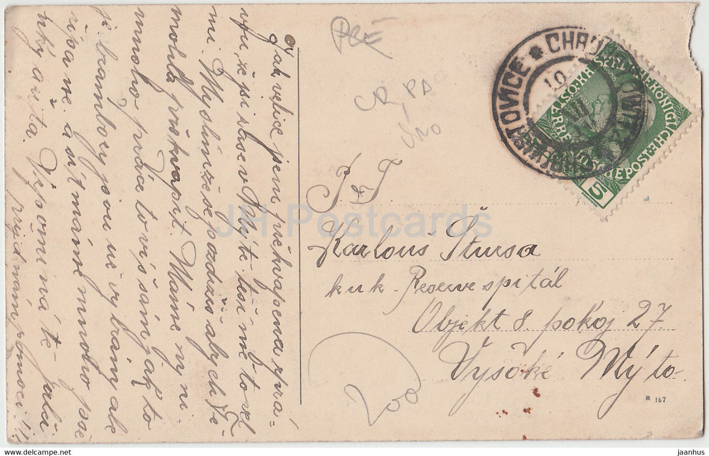 Ostrov - old postcard - Czech Republic - used