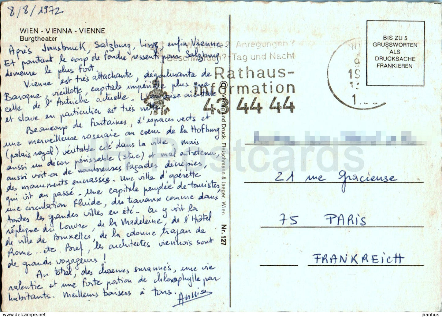 Wien - Wien - Burgtheater - Auto Volkswagen - 127 - 1972 - Österreich - gebraucht 