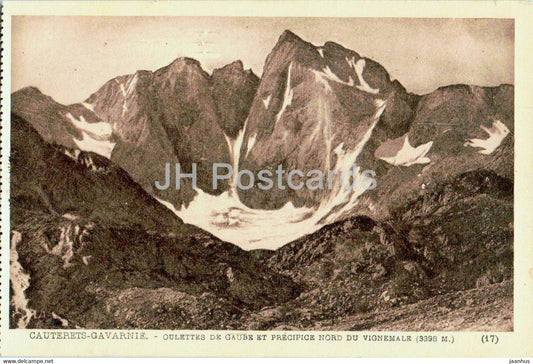 Cauterets Gavarnie - Oulettes de Gaube et Precipice Nord du Vignemale - 3398 m - old postcard - France - unused - JH Postcards