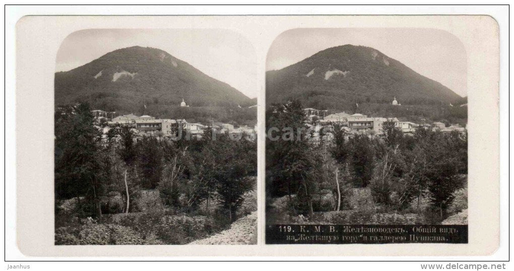 Zheleznaya hill - gallery - Zheleznovodsk - Caucasus - Russia - Russie - stereo photo - stereoscopique - old photo - JH Postcards