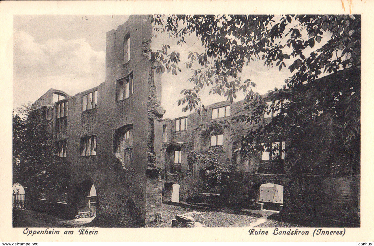 Oppenheim am Rhein - Ruine Landskron (Inneres) -  Mainz Ludwigshafen Zug - old postcard - 731 - Germany - used - JH Postcards