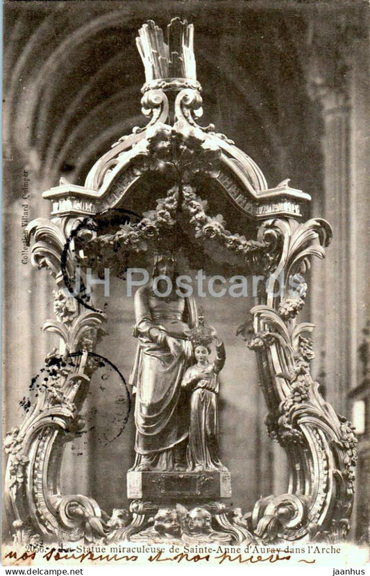 La Statue miraculeuse de Sainte Anne d'Auray dans l'Arche - 2056 - old postcard - 1907 - France - used - JH Postcards