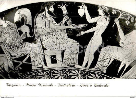 Tarquinia - Museo Nazionale - Particolare - Giove e Ganimede - Jupiter and Ganymede - ancient art - 1964 - Italy - used - JH Postcards