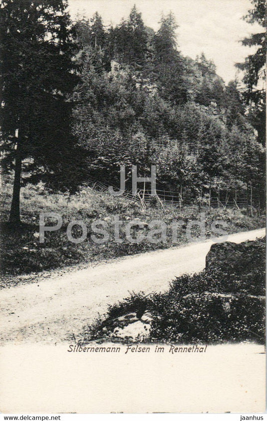 Silbernemann Felsen im Rennethal - old postcard - Germany - unused - JH Postcards