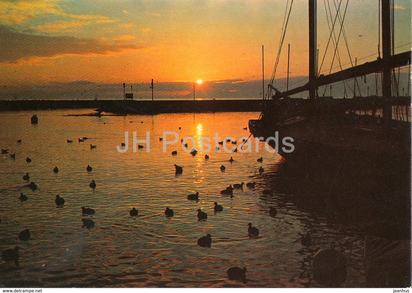 Lausanne - coucher de soleil a Ouchy - sunset - 6529 - Switzerland - unused - JH Postcards