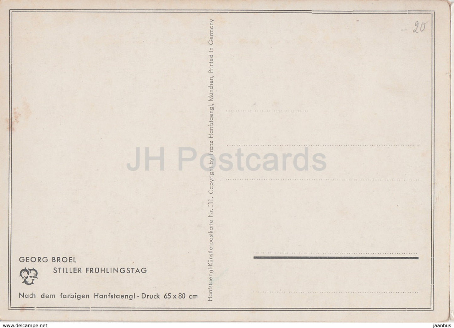 painting by Georg Broel - Stiller Fruhlingstag - German art - Germany - unused