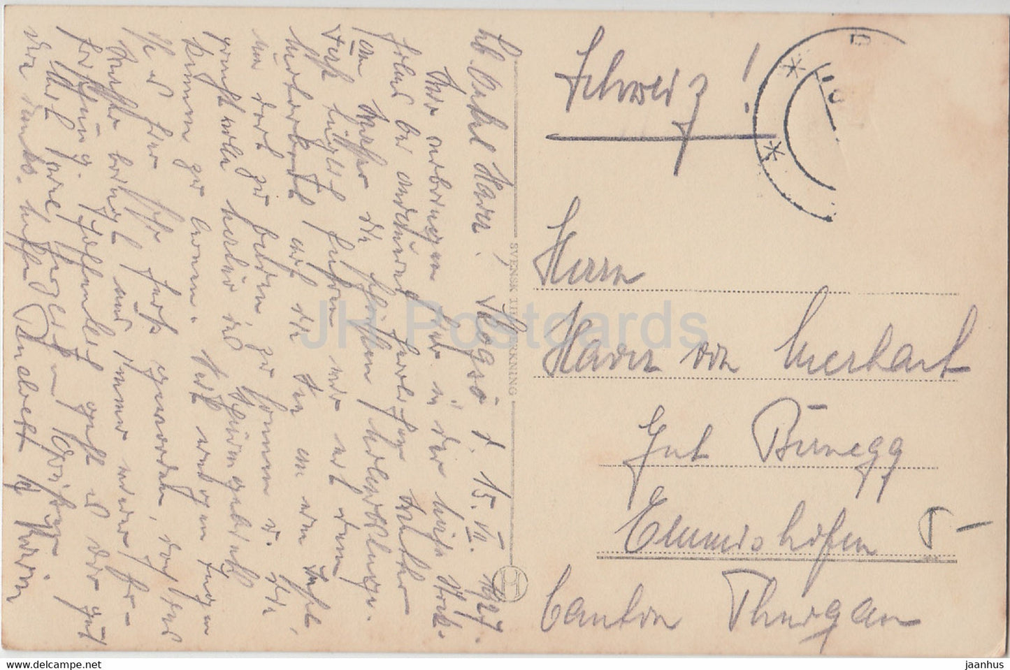 Stockholm - Kgl Slottet - castle - steamer boat - old postcard - 1927 - Sweden - used