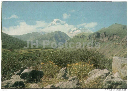 view at Kazbek mountain - Georgian Military Road - postal stationery - 1971 - Georgia USSR - unused - JH Postcards