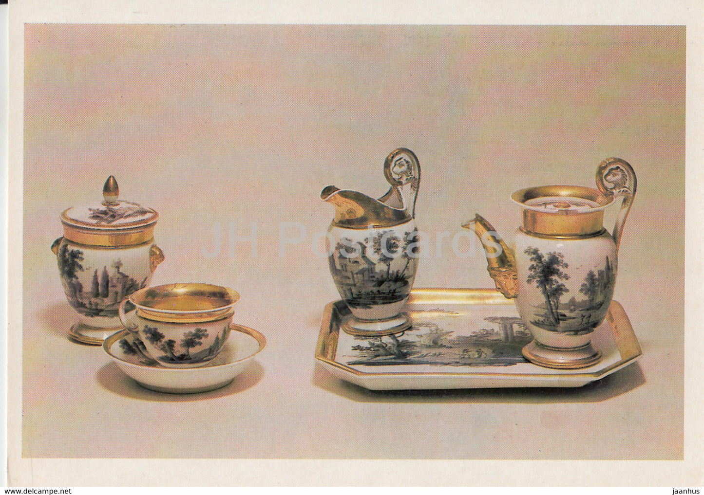 Egoist service - Russian ceramics and porcelain - 1982 - Russia USSR - unused - JH Postcards
