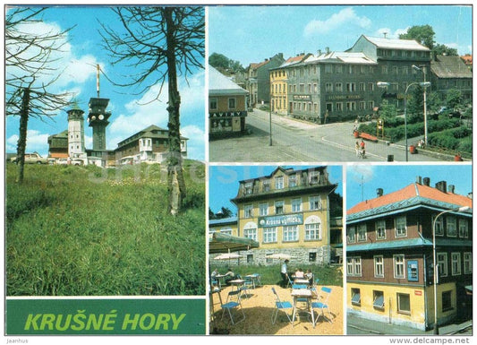 Krusne Hory - hotel Uran - Nejdek - Horni Blatna - Modra - mountain hotel Klinovec - Czechoslovakia - Czech - used 1999 - JH Postcards