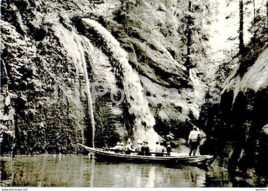 Ceske Svycarsko - waterfall - boat - 10 - Czech Repubic - Czechoslovakia - unused - JH Postcards