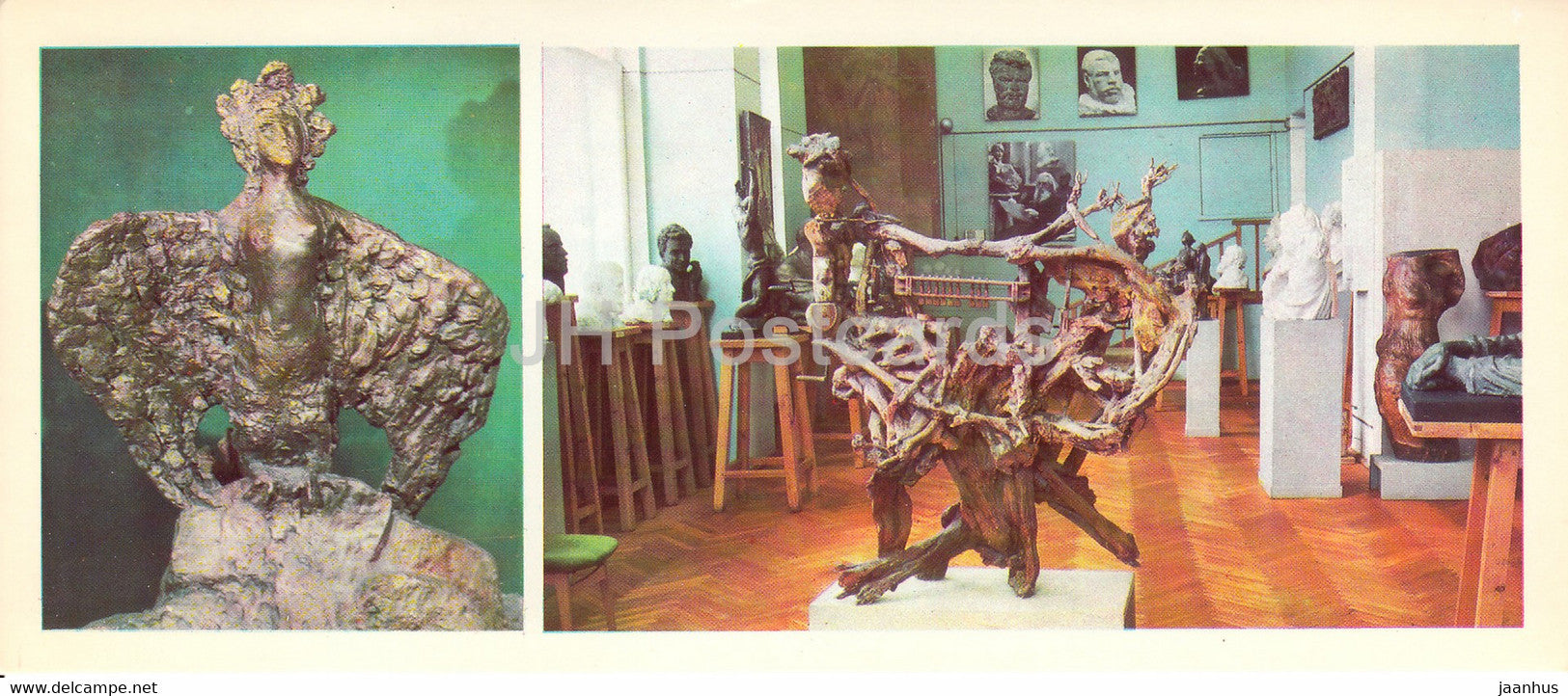 Russian sculptor S. Konenkov Museum - Sirin bird - exposition - 1978 - Russia USSR - unused - JH Postcards