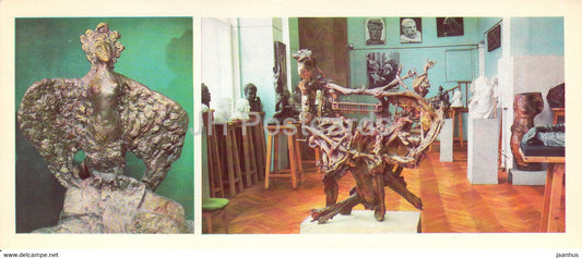 Russian sculptor S. Konenkov Museum - Sirin bird - exposition - 1978 - Russia USSR - unused - JH Postcards