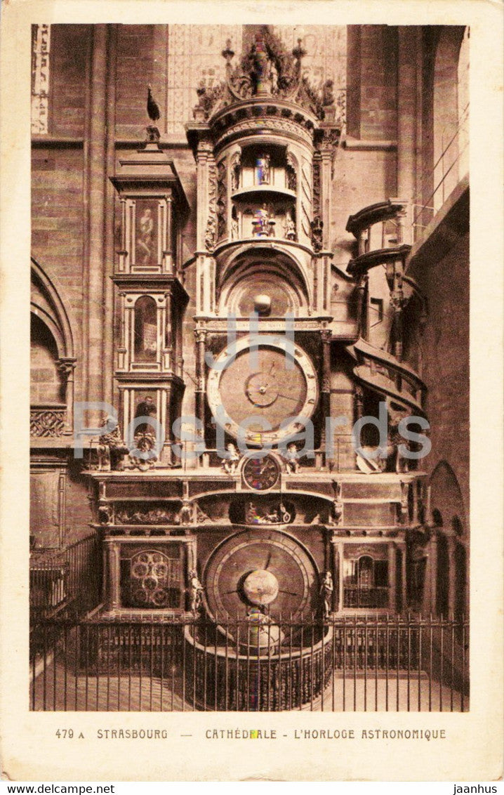 Strassburg i E - Strasbourg - Cathedrale - L'Horloge Astronomique - cathedral 479 - old postcard - 1939 - France - used - JH Postcards