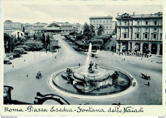 Roma - Rome - Piazza Esedra - Fontana delle Naiadi - Fountain of the Naiads - old postcard - 1934 - Italy - unused - JH Postcards