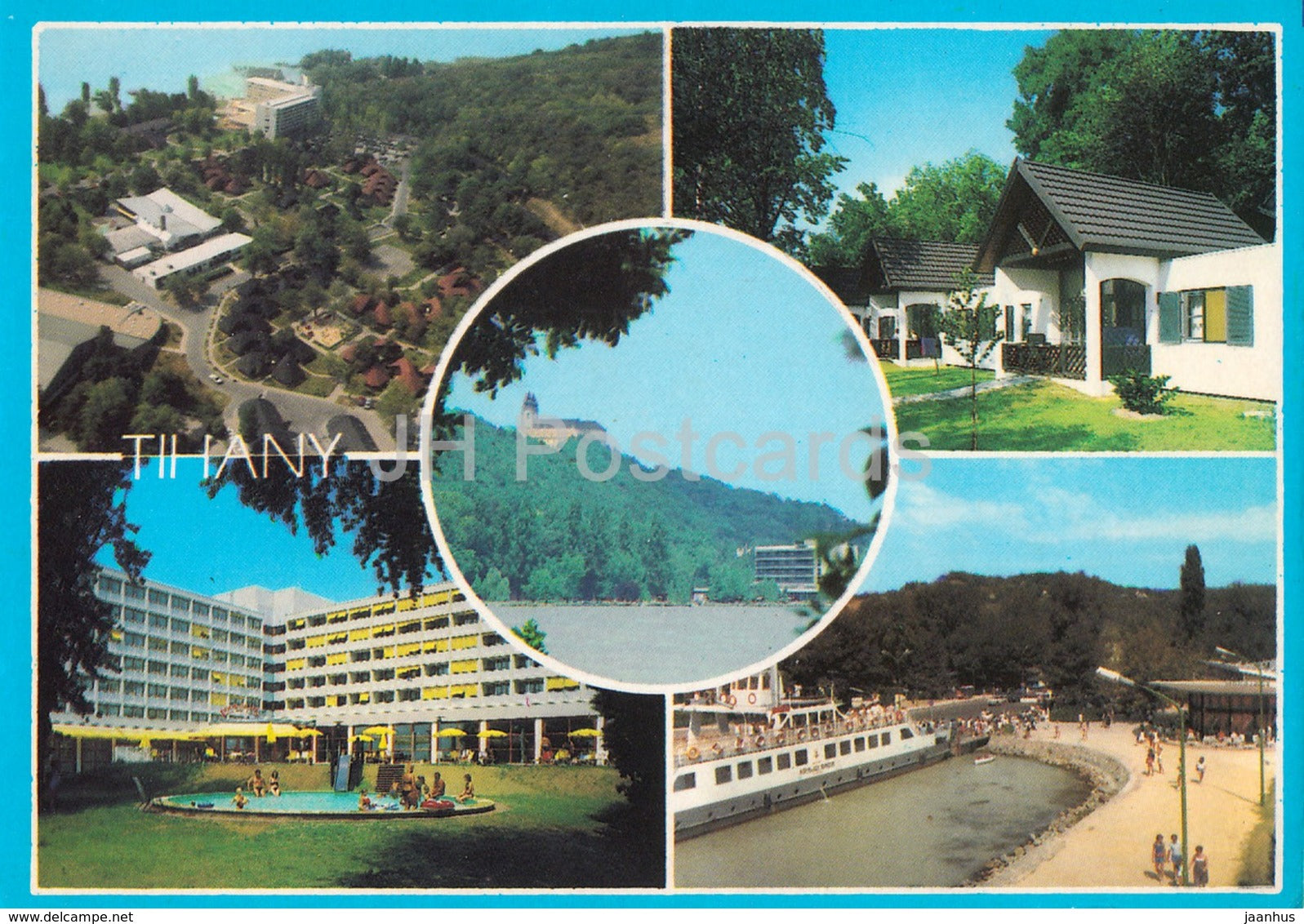 Tihany - pool - views - multiview - 1989 - Hungary - used - JH Postcards