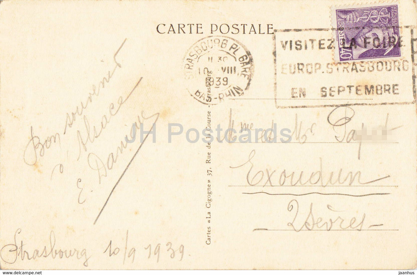 Strassburg i E - Strasbourg - Cathedrale - L'Horloge Astronomique - cathedral 479 - old postcard - 1939 - France - used