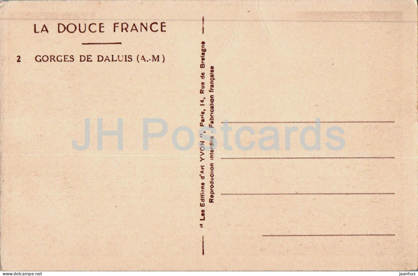 Gorges de Daluis - La Douce Frankreich - 2 - alte Postkarte - Frankreich - unbenutzt 